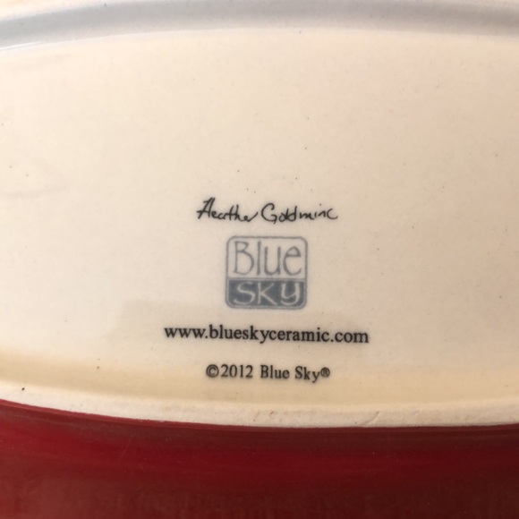 Blue Sky Clayworks Heather Goldminc 2012 Red Dragon Serving Dish 14”x7” - Picture 4 of 5